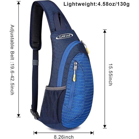 G4Free Sling Backpack Crossbody Schulter Ruckbag Shoulder Bag Blue Outdoor EUC - Picture 6 of 13